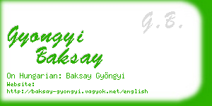 gyongyi baksay business card