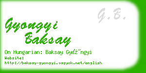 gyongyi baksay business card